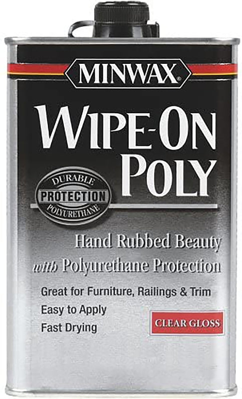 Minwax 60900000 Wipe-On Poly Paint, Gloss, Liquid, Clear, 1 qt, Can