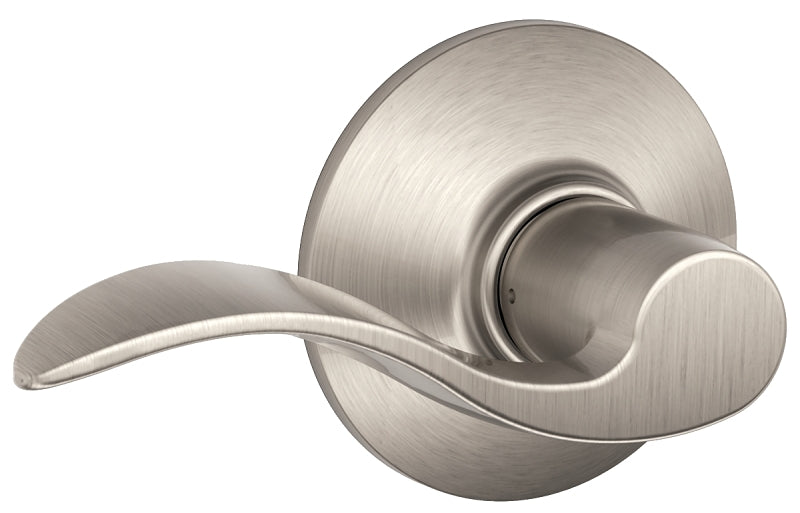 Schlage Accent Series F10V ACC 619 Passage Lever, Mechanical Lock, Satin Nickel, Lever Handle, Metal, Residential