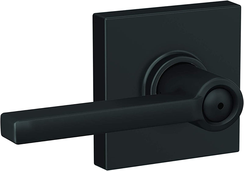 Schlage F Series F40 V LAT 622 COL Privacy Lever, Mechanical Lock, Matte Black, Lever Handle, Metal, Residential