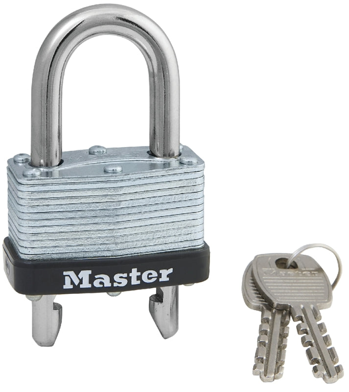 Master Lock 510D Padlock, Keyed Different Key, Adjustable Shackle, 9/32 in Dia Shackle, Steel Shackle, Steel Body