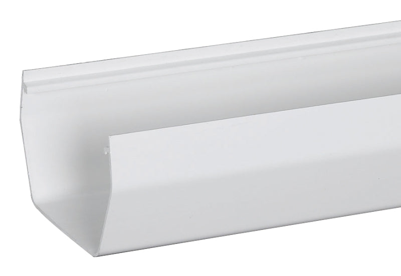 Amerimax T0573 Gutter, 10 ft L, 5 in W, Vinyl, White
