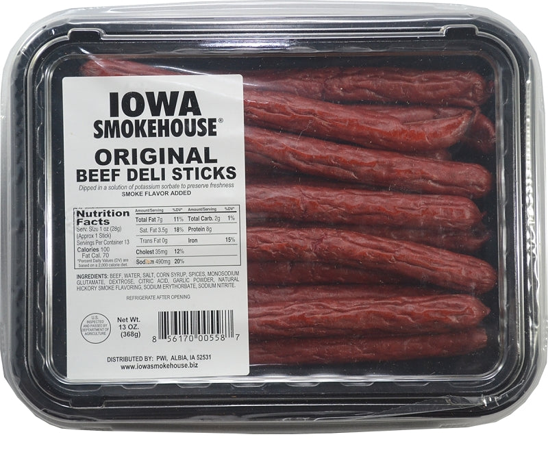 Iowa Smokehouse IS-BDO Beef Deli Stick, Original, 13 oz, Pack