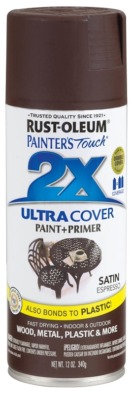 2X Ultra Cover 249081 Spray Paint, Satin, Espresso, 12 oz, Can