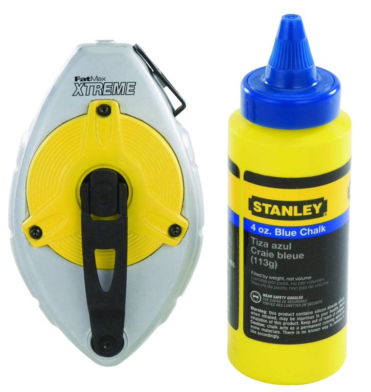 Stanley 47-482L Chalk Box Set, 100 ft L Line, Blue Line, 5:1 Gear Ratio