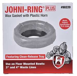 Oatey 90220 Wax Ring, Polyethylene, Brown, For: 3 in Waste Line Closet Toilet Bowls