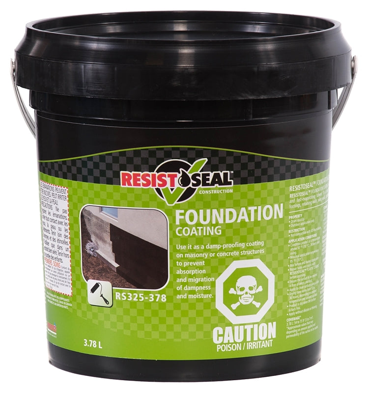 Resistoseal 53060 Foundation Coating, Black, Liquid, 1 gal