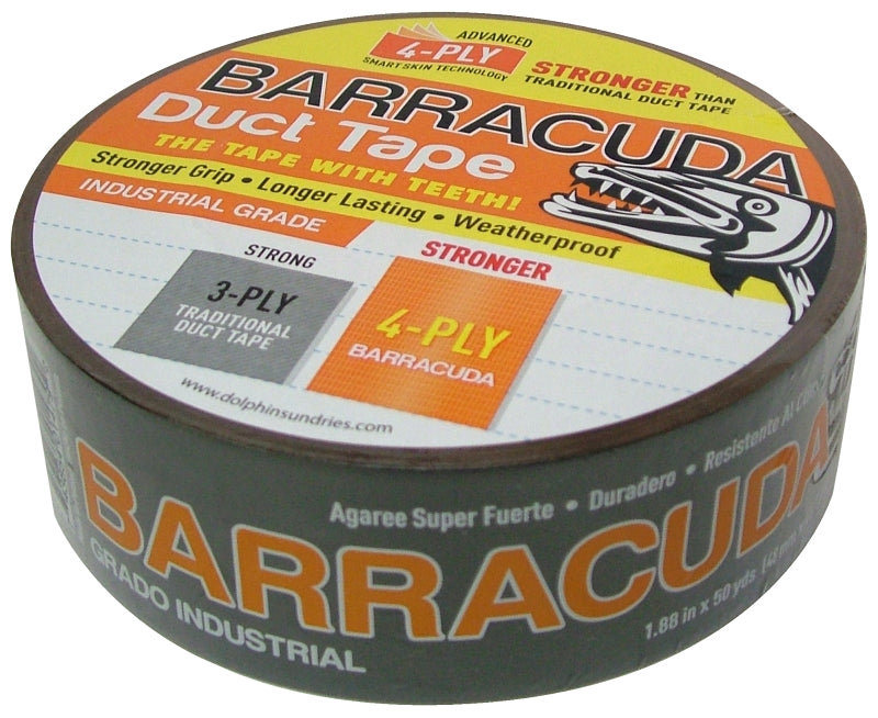 Barracuda TP DUCT BARA ORG Duct Tape, 50 yd L, 1.88 in W, Black/Orange