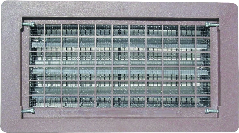 Bestvents 306MGR Foundation Vent, 65 sq-in Net Free Ventilating Area, Mesh Grill, Thermoplastic, Gray