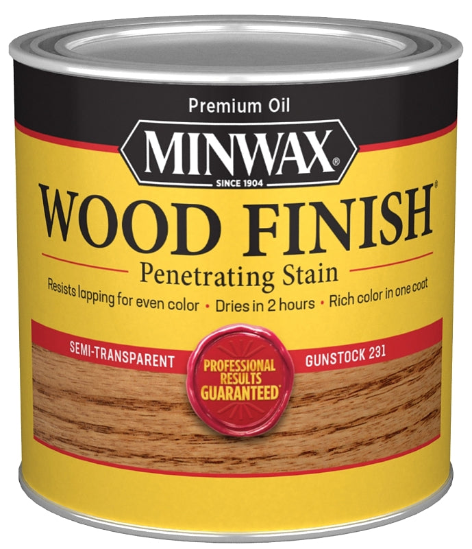 Minwax Wood Finish 223104444 Wood Stain, Gunstock, Liquid, 0.5 pt, Can