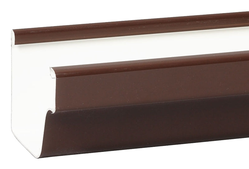 Euramax M1573 Roofing Gutter, 10 ft L, 5 in W, Vinyl, Brown