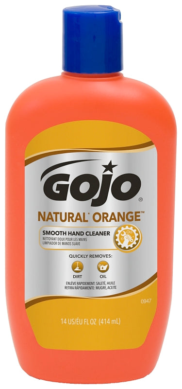 Gojo 0947-12 Hand Cleaner, Liquid, Citrus, 14 oz, Squeeze Bottle