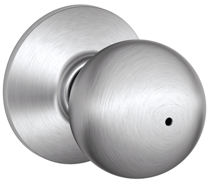 Schlage F Series F40CSVORB626 Privacy Lever, Mechanical Lock, Satin Chrome, Knob Handle, Metal, Residential