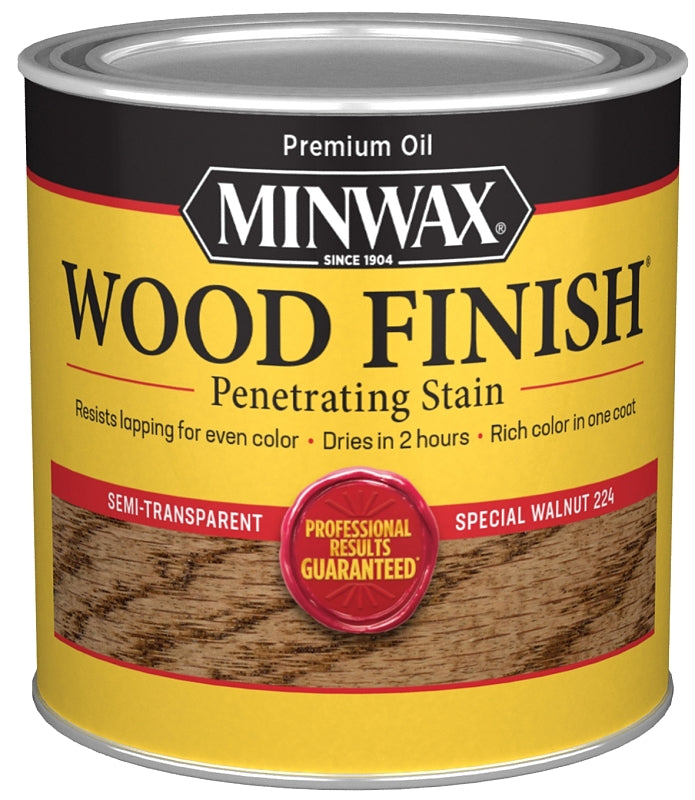 Minwax Wood Finish 222404444 Wood Stain, Special Walnut, Liquid, 0.5 pt, Can
