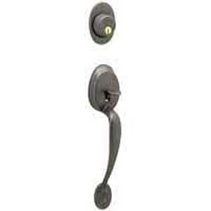 Schlage Plymouth Series F58PLY716 Combination Lockset, Mechanical Lock, Handleset Grip Only Handle, Aged Bronze, No