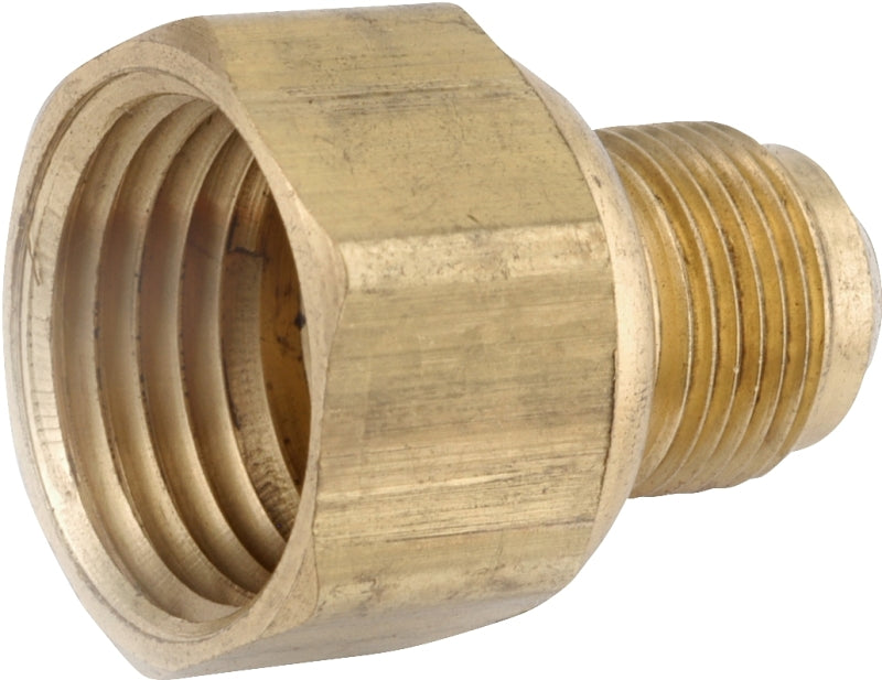 Anderson Metals 54806-0608 Pipe Coupler, 3/8 x 1/2 in, Flare x FIP, Brass