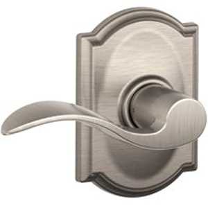 Schlage Accent Series F10VACC619CAM Passage Lever Lockset, Mechanical Lock, Satin Nickel, Lever Handle, Metal