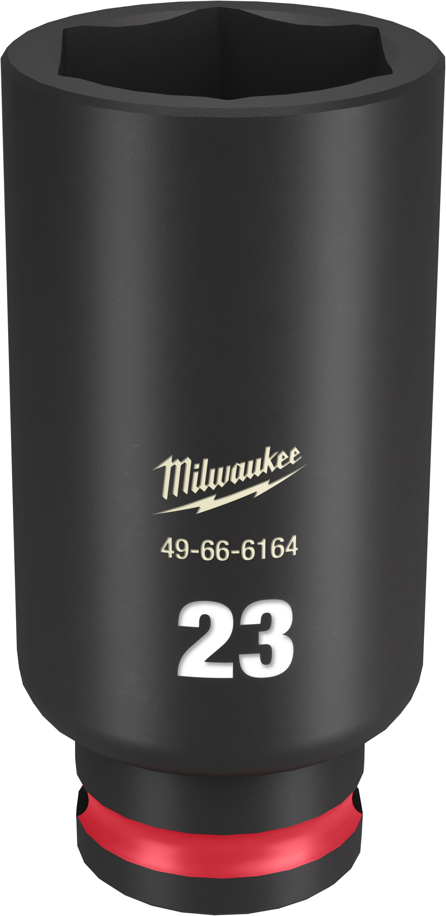 Milwaukee SHOCKWAVE Impact Duty Series 49-66-6164 Deep Impact Socket, 23 mm Socket, 3/8 in Drive, Square Drive, 6-Point
