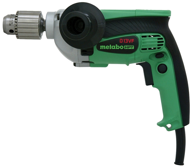 Metabo HPT D13VFM/D13VF Electric Drill, 9 A, 1/2 in Chuck, Keyed Chuck, 7 in L Cord