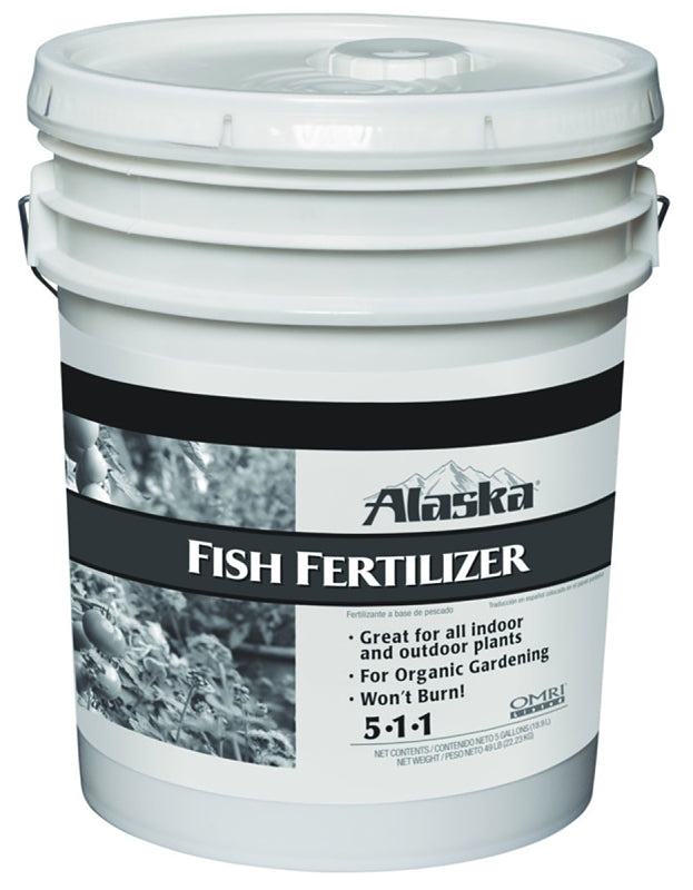 Alaska 9301205 Fish Fertilizer, 5 gal Pail, Liquid, 5-1-1 N-P-K Ratio
