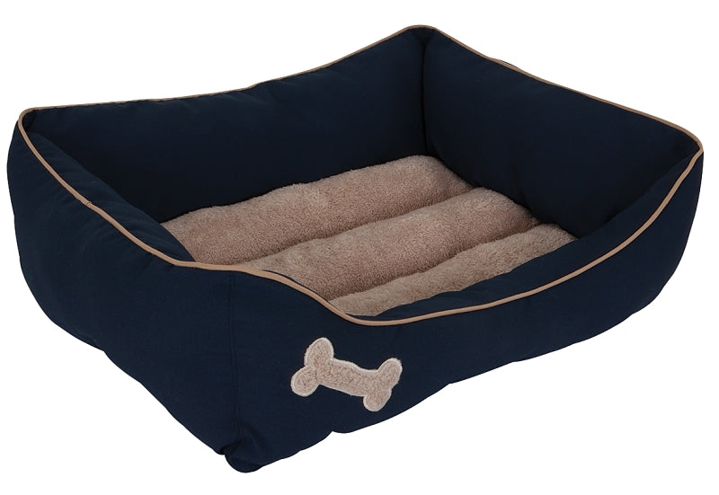Aspenpet 80136 Pet Lounger, 24 in L, 20 in W, Rectangular, Faux Lambs Wool Plush and Wide Wale Corduroy Fabric Cover