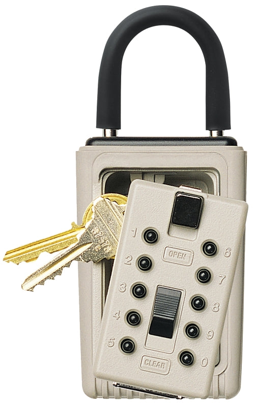 Kidde 001350C Key Safe, 3 Key, Pushbutton Lock, Metal, Clay, 4.44 x 5.75 x 1.8 in Dimensions