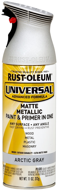 Universal 365358 Paint, Matte, Metallic, Artic Gray, 11 oz, Aerosol Can