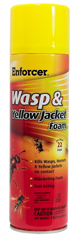 Enforcer FWH16 Wasp and Yellow Jacket Foam, Gas, Spray Application, 16 oz Aerosol Can
