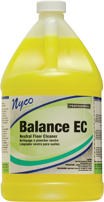 nyco NL158-G4 Floor Cleaner, 1 gal, Liquid, Citrus Lemon, Yellow
