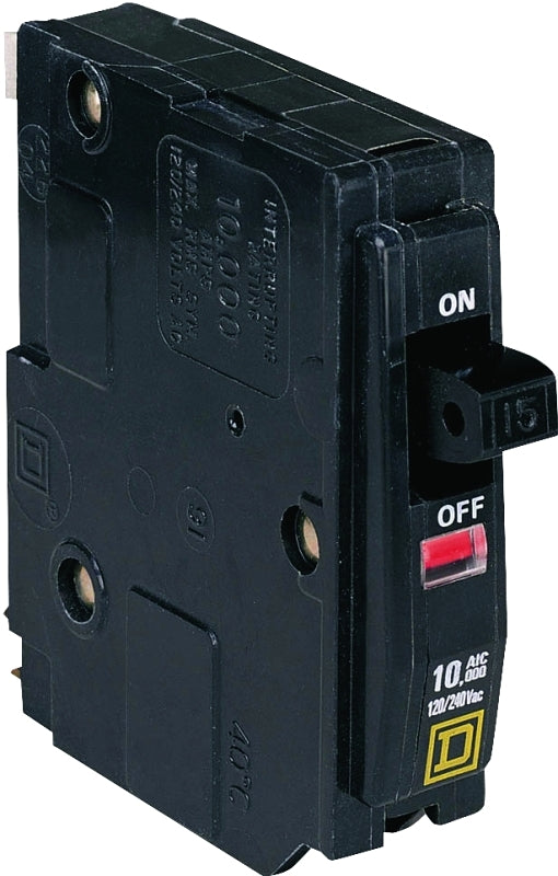 Square D QO QO140CP Circuit Breaker, Mini, 40 A, 1 -Pole, 120/240 VAC, 48 VDC, Fixed Trip, Plug Mounting