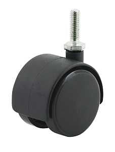 Dh Casters C-T20T1BKB Swivel Caster with Brake, 2 in Dia Wheel, Plastic Wheel, Black, 85 lb
