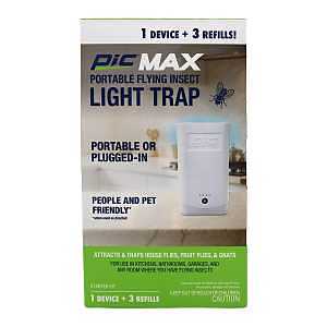 PIC PIC-FITMAX Flying Insect Dual Portable Plug-In Trap, Solid, 5-5/8 in L Trap, 3-3/8 in W Trap, White
