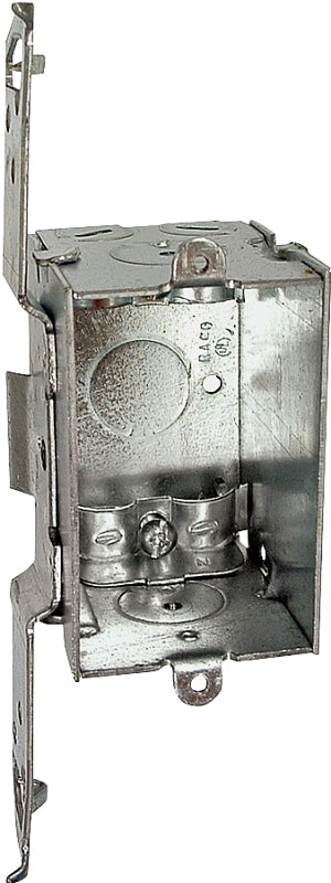 Orbit 6358469 Gangable Switch Box, 1 -Gang, 7 -Knockout, 1/2 in Knockout, Steel, Galvanized, Bracket Mounting