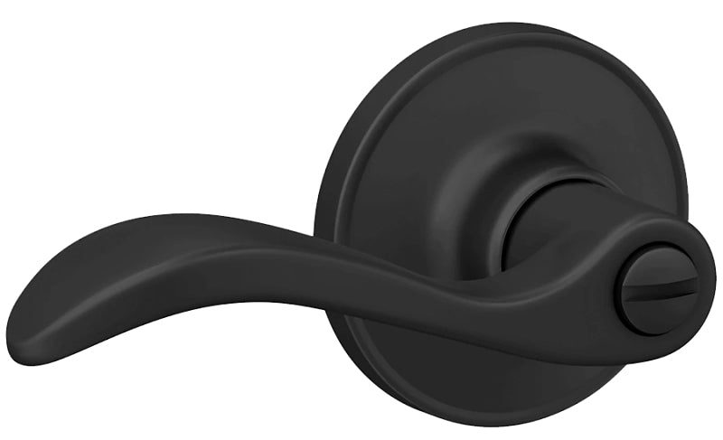 Schlage J Series J40 SEV 622 Privacy Lever, Mechanical Lock, Matte Black, Lever Handle, Metal, Residential