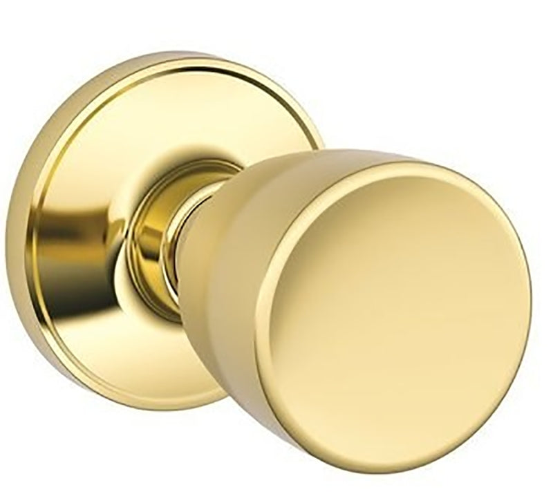 Dexter J Series J10 BYR 605 Hall and Closet Passage Lock, Knob Handle, Metal, Bright Brass, 2-3/8, 2-3/4 in Backset