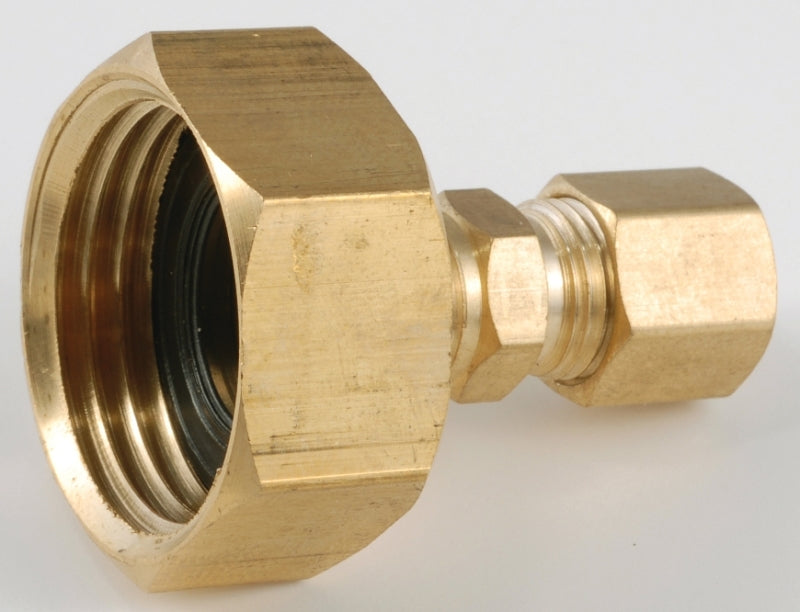 Anderson Metals 757422-1204 Hose to Tube Adapter, 3/4 x 1/4 in, Female Hose x Compression, Brass