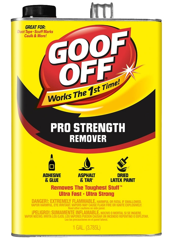Goof Off FG657 Latex Paint Remover, Liquid, White, 1 gal, Can