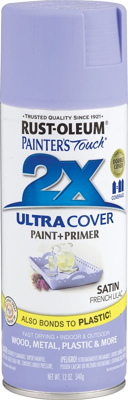 2X Ultra Cover 249079 Spray Paint, Satin, French Lilac, 12 oz, Can