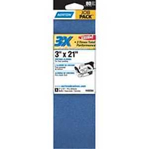 Norton 49264 Sanding Belt, 3 in W, 21 in L, 80 Grit, Medium, Zirconia Aluminum Abrasive