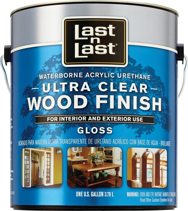 Last n Last 13001 Ultra Clear Wood Finish, Gloss, Liquid, Ultra Clear, 1 gal, Can