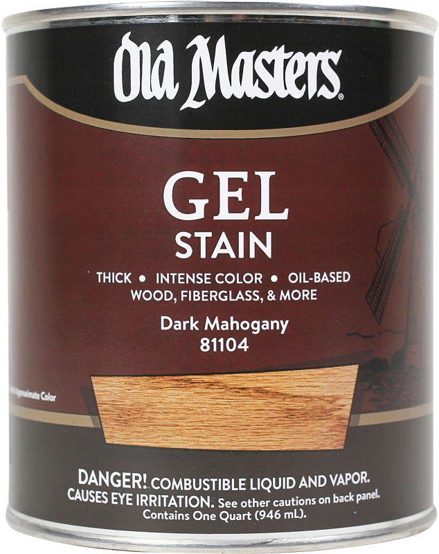Old Masters 81104 Gel Stain, Dark Mahogany, Liquid, 1 qt, Can