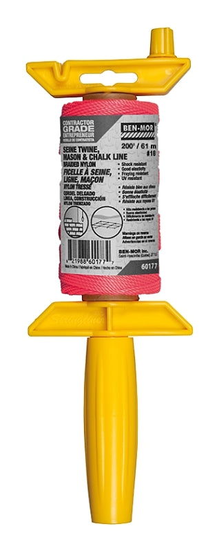 Ben-Mor 60177 Mason and Chalkline Twine, #18 Dia, 200 ft L, Nylon, Pink