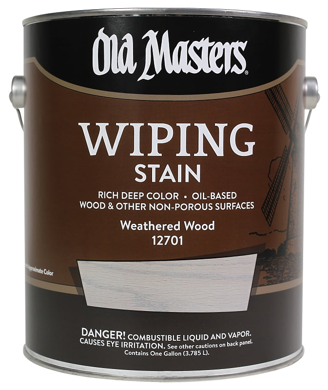 Old Masters 12701 Wiping Stain, Weathered Wood, Liquid, 1 gal, Can