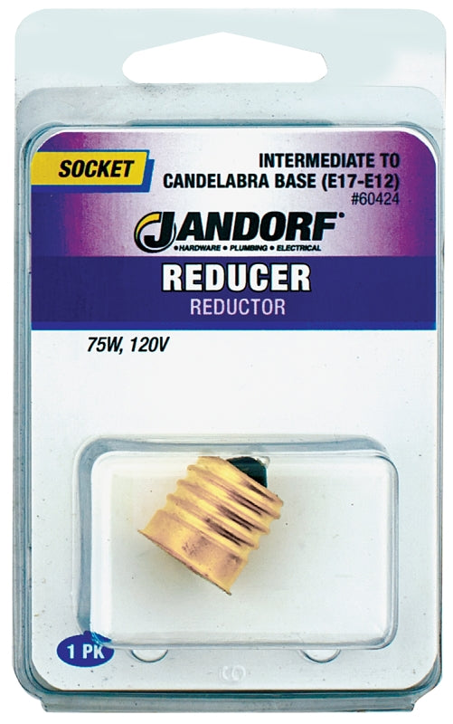 Jandorf 60424 Socket Reducer, 75 W, Brass, Gloss