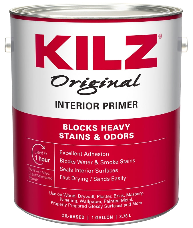 Kilz 10001 Primer, White, 1 gal, Can