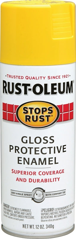 Stops Rust 7747830 Rust Preventative Spray Paint, Gloss, Sunburst Yellow, 12 oz, Can