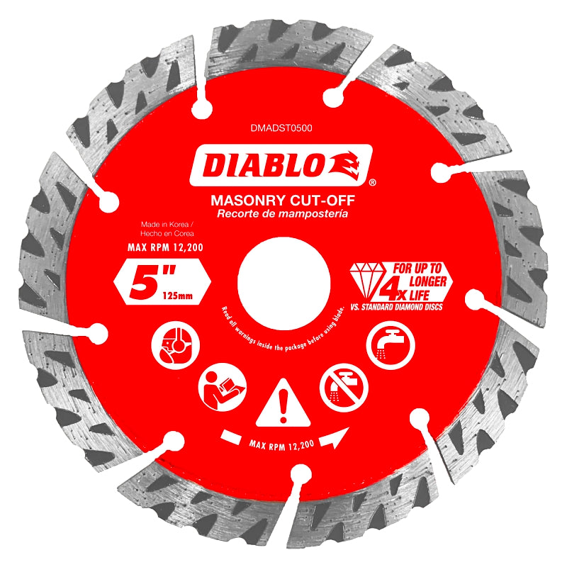 Diablo DMADST0500 Saw Blade, 5 in Dia, Segmented Rim