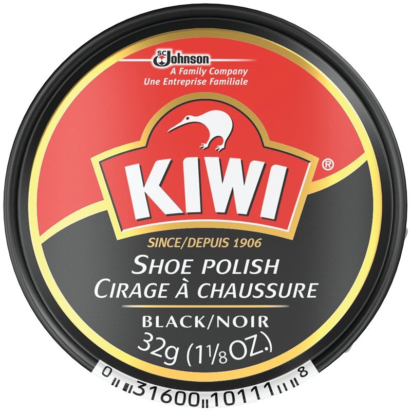 Kiwi 10111 Shoes Polish, Black, Paste, 1.125 oz Can