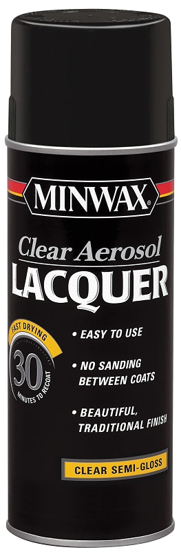 Minwax 152050000 Brushing Lacquer, Semi-Gloss, Liquid, Clear, 12 oz, Aerosol Can
