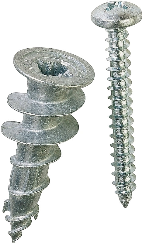 Buildex E-Z Ancor 25316 Hollow Wall Anchor, 1-1/4 in L, Zinc, Zinc, 50 lb