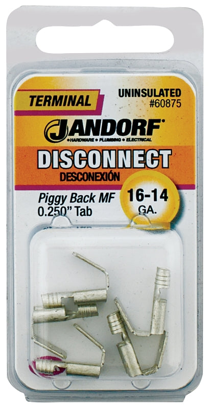 Jandorf 60875 Disconnect Terminal, 16 to 14 AWG Wire, Copper Contact